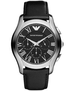 Emporio Armani Watch, Mens Chronograph Black Leather Strap 45mm AR1700   Watches   Jewelry & Watches