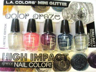 HIGH IMPACT 5 PIECE NAIL COLOR LIMITED EDITION COLOR CRAZE #CNS124: Health & Personal Care
