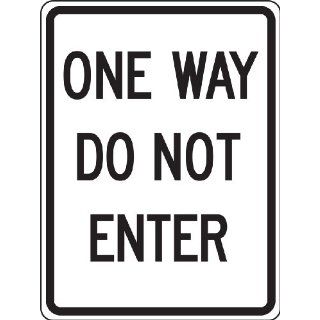 Accuform Signs FRR124RA Engineer Grade Reflective Aluminum Facility Traffic Sign, Legend "ONE WAY DO NOT ENTER", 18" Width x 24" Length x 0.080" Thickness, Black on White Industrial Warning Signs