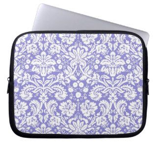 Lilac purple damask pattern laptop computer sleeves