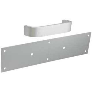 Rockwood 122 X 70B.28 Aluminum Pull Plate, 15" Height x 3 1/2" Width x 0.050" Thick, 6" Center to Center Handle Length, 1 1/4" Handle Width, 3/8" Handle Thickness, Clear Anodized Finish: Cabinet And Furniture Pulls: Industrial