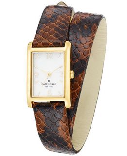 kate spade new york Watch, Womens Cooper Brown Snake Embossed Leather Strap 32x21mm 1YRU0291   Watches   Jewelry & Watches
