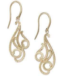 14k Gold Swirl Chandelier Earrings   Earrings   Jewelry & Watches