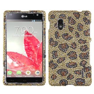 MyBat LGE970HPCDM113NP Dazzling Diamond Bling Case for LG Optimus G E970   Retail Packaging   Leopard Skin/Camel: Cell Phones & Accessories
