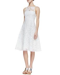 Nanette Lepore Beach Breeze Lace Sleeveless Dress, White