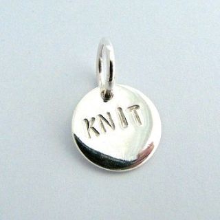 personalised silver round stitch marker by tlk