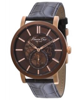 Kenneth Cole New York Watch, Mens Automatic Brown Leather Strap KC1718   Watches   Jewelry & Watches