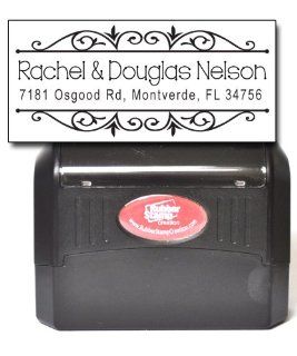 Monogram Address Stamp   Personalized Pre inked Rubber Stamp (MOAD105 PI) 