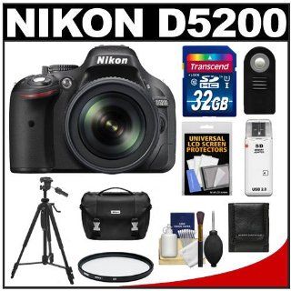 Nikon D5200 Digital SLR Camera & 18 105mm VR DX AF S Zoom Lens (Black) with 32GB Card + Case + Filter + Remote + Tripod + Accessory Kit : Point And Shoot Digital Camera Bundles : Camera & Photo