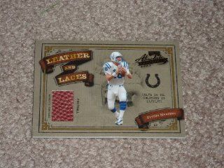 Peyton Manning Indianapolis Colts / Denver Broncos 2003 Playoff Absolute Leather and Laces Football Relic Card . . . Serial #104/250 : Sports Related Trading Cards : Sports & Outdoors