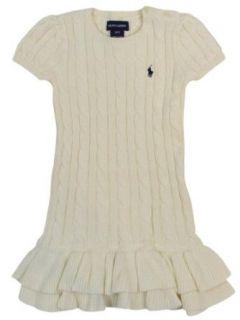 Polo Ralph Lauren Girls Cable Knit Cotton Sweater Dress: Playwear Dresses: Clothing