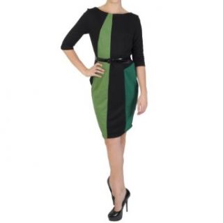 Sangria Womens Half sleeve Color blocked Ponte Dress at  Womens Clothing store: