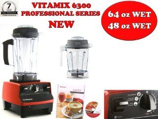 VITAMIX 6300 PROFESSIONAL SERIES VMO102B MULTI PACKAGE Featuring 3 Pre Programmed Settings, Variable Speed Control, and Pulse Function . Includes Savor Recipes Book , DVD and Spatula. (64oz WET/48oz WET, RED): Kitchen & Dining