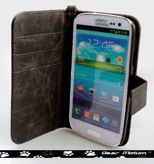Bear Motion Luxury 100 Percent Genuine Top Layer Buffalo Hide Vintage Leather Case for Samsung Galaxy S3 / SIII / I9300   Vintage Brown: Cell Phones & Accessories