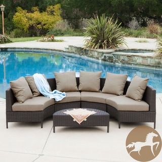 Christopher Knight Home Newton Outdoor 5 piece Dark Brown Wicker Lounge Set Christopher Knight Home Sofas, Chairs & Sectionals