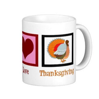 Peace Love Thanksgiving Coffee Mug