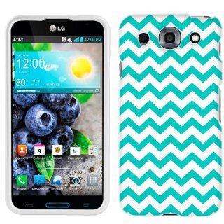LG Optimus G PRO Chevron Zig Zag Turquoise & White Phone Case Cover: Cell Phones & Accessories