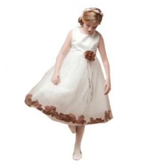 My Girl Dress Inc Girl's Satin And Tulle Floral Accent Flower Girl Dress Clothing