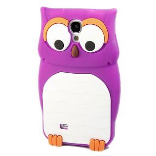 Cute Owl Design Soft Silicone Skin Case Cover for Samsung Galaxy S4 S IV i9500 Purple + 1 Gift: Cell Phones & Accessories