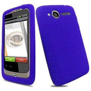 Solid Dark Blue Silicone Skin Gel Cover Case For HTC Wildfire ADR6225 Bee: Cell Phones & Accessories
