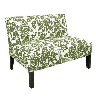 Skyline Furniture Armless Loveseat, Canary Moss   Love Seats