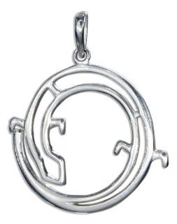 Sterling Silver Silhouette Of Gecko Pendant: Jewelry