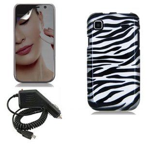 SAMSUNG GALAXY S 4G T959V BLACK WHITE ZEBRA STRIPES CASE, RAPID CAR CHARGER, MIRROR SCREEN PROTECTOR COMBO: Cell Phones & Accessories
