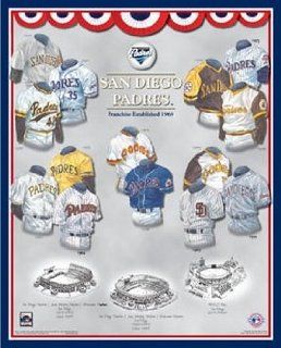 San Diego Padres 11 x 14 Uniform History Plaque : Sports & Outdoors