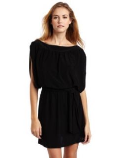 Just For Wraps Women's Dolman Cold Shoulder Dress with Tie, Black, Small at  Womens Clothing store