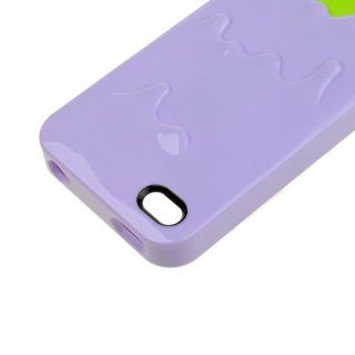Purple/green 3d Melt Ice cream Skin Hard Case Cover for Apple Iphone 4g 4s: Cell Phones & Accessories