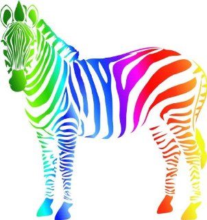 PRESCHOOL CLASSROOM Colorful Zebra Zoo Animal Wall Sticker Vinyl   Best Selling Cling Transfer Decal Picture Art Graphic Design Kid Boy Girl Child Color505 Size : 40 Inches X 40 Inches   22 Colors Available   Wall Decor Stickers