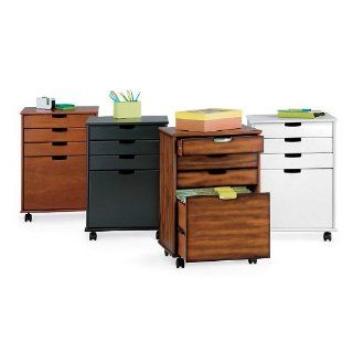 Mobile 4 Drawer Storage Cart with File   Dark Cherry   Improvements : Utility Carts : Office Products