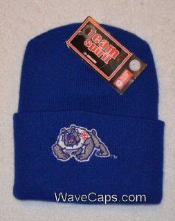 Fresno State Bulldogs Blue Beanie Hat   NCAA Cuffed Knit Cap : Sports Fan Sweatshirts : Sports & Outdoors