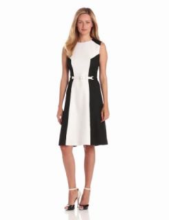 Anne Klein Women's Colorblock Shift Dress, Black/White, 2 at  Womens Clothing store:
