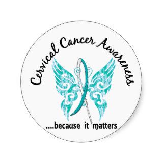 Grunge Tattoo Butterfly 6.1 Cervical Cancer Stickers