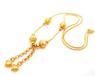 Heart Charm 22K 23K 24K THAI BAHT YELLOW GP GOLD 17 inch NECKLACE Jewelry N_42 Jewelry