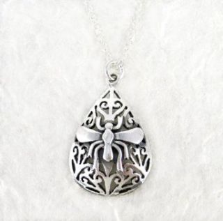 Sterling Silver Medieval Wasp Teardrop Necklace, 18 Inch Clothing