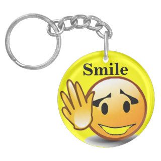 Happy Face Smiley Wave Keychain Acrylic Key Chain