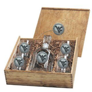 West Virginia Mountaineers Capitol Decanter Box Set Sports & Outdoors