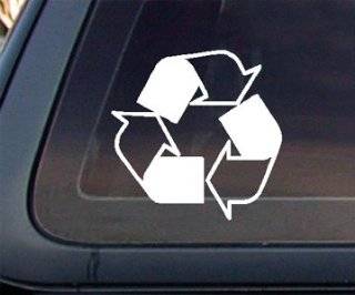 Recycle Logo Car Decal / Sticker  White: Automotive