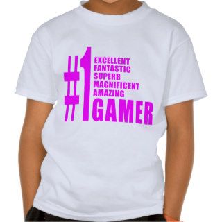 Girls Gaming Gamers : Pink Number One Gamer Tee Shirts