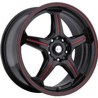 Focal F 01 17 Black Red Wheel / Rim 5x100 & 5x4.5 with a 42mm Offset and a 73 Hub Bore. Partnumber 172 7718R: Automotive