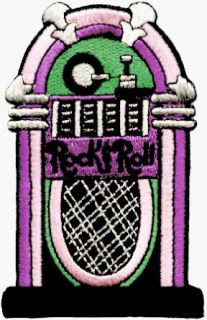 Rock n Roll Jukebox / Jutebox   Embroidered Iron On or Sew On Patch (Juke box Jute box): Clothing