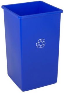 Continental 25 1 25 Gallon Swingline Receptacle with Recycle Imprint, Square, Blue: Industrial & Scientific