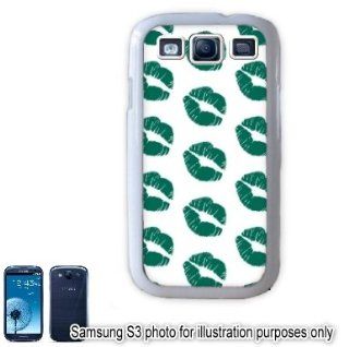 Green Lipstick Kiss Mark Print Samsung Galaxy S3 i9300 Case Cover Skin White: Cell Phones & Accessories