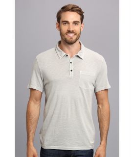 Kenneth Cole Sportswear Polo With Woven Taping Mens Short Sleeve Pullover (Beige)