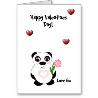 Happy Valentines Day    Panda Bear Greeting Card