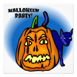 Jack O Lantern Pumpkin Halloween Party Invitation