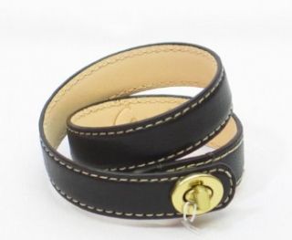 NEW AUTHENTIC COACH LEATHER DOUBLE WRAP TURNLOCK BRACELET (Dark Mahogany) at  Womens Clothing store: Apparel Accessories