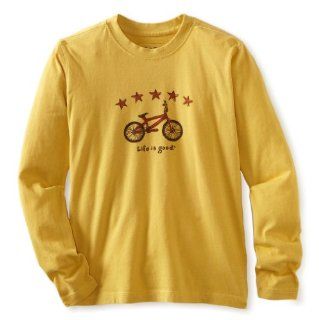 Life is Good Boy's Creamy Long Sleeve Tee, Astro Bike, Gold, Large: Sports & Outdoors